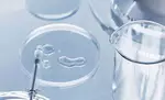 Laborbedarf: Eine Petrischale mit Flussigkeit und eine Reagenzglas-Pipette auf einem glatten Tisch.
