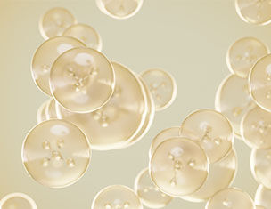 Des bulles translucides flottent sur un fond creme, evoquant une atmosphere legere et aerienne.