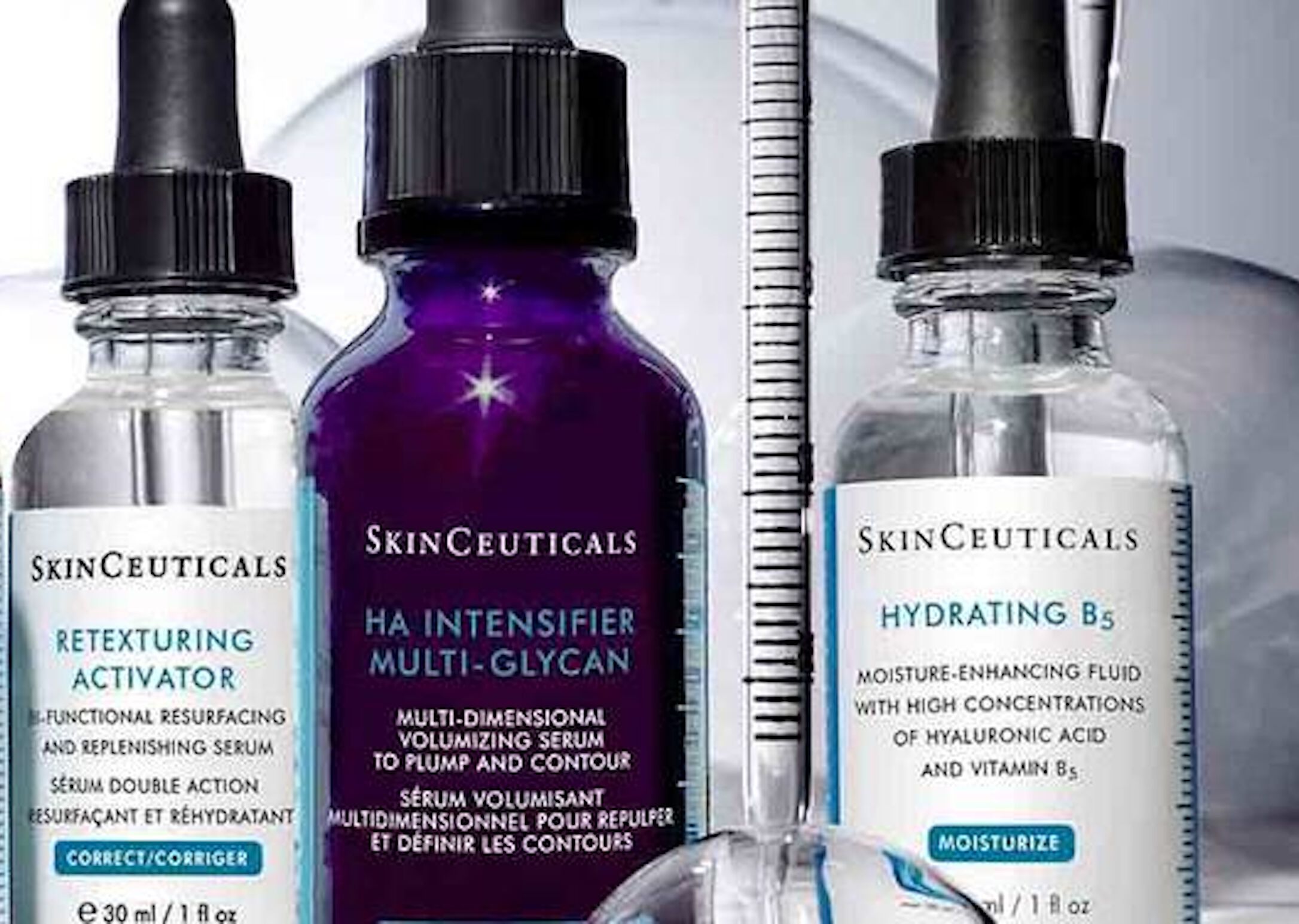Visuel de 3 serums a l'acide hyaluronique SkinCeuticals